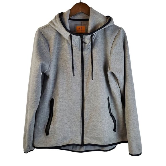 Champion Jacket Womens Medium Gray Black Trim Victory Fleece Athletic Casual - Picture 1 of 10
